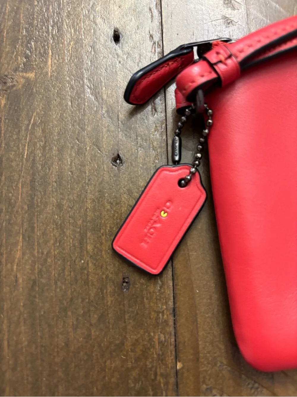 Coach x Pac-Man Corner Zip Wristlet with  Cherry Design